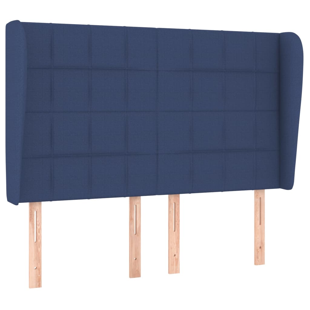 vidaXL Κρεβάτι Boxspring με Στρώμα Μπλε 140x190 εκ. Υφασμάτινο