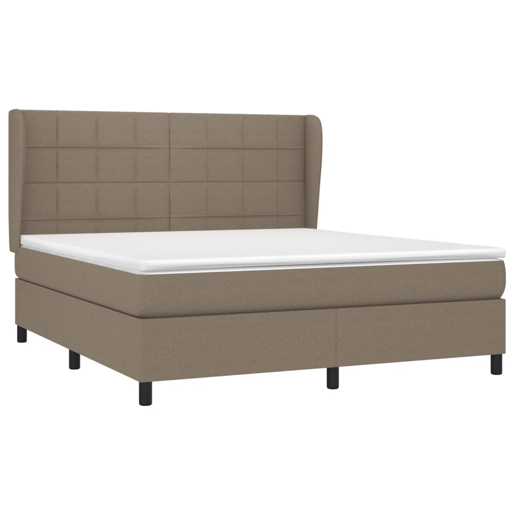 vidaXL Κρεβάτι Boxspring με Στρώμα Taupe 160x200 εκ. Υφασμάτινο