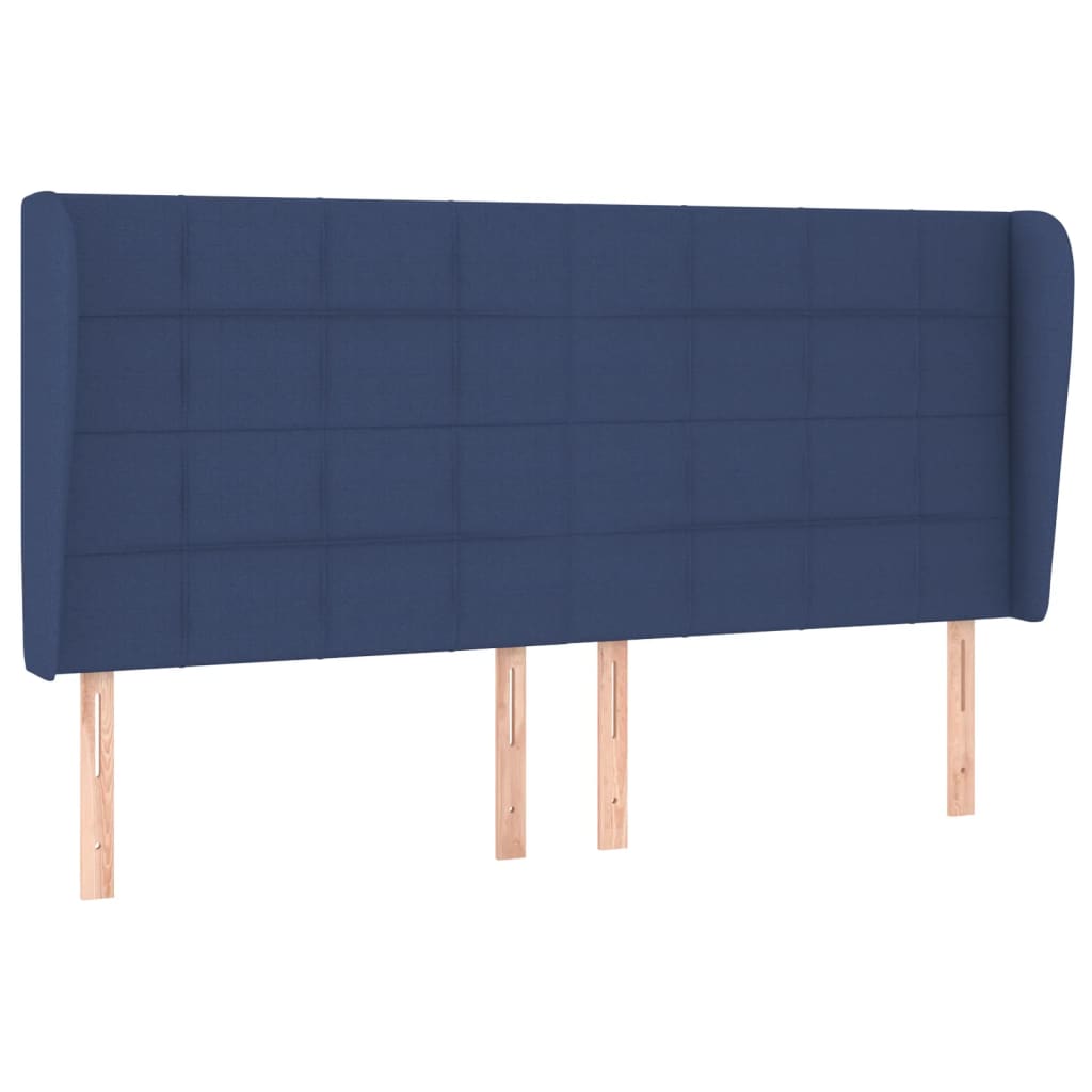 vidaXL Κρεβάτι Boxspring με Στρώμα Μπλε 200x200 εκ. Υφασμάτινο