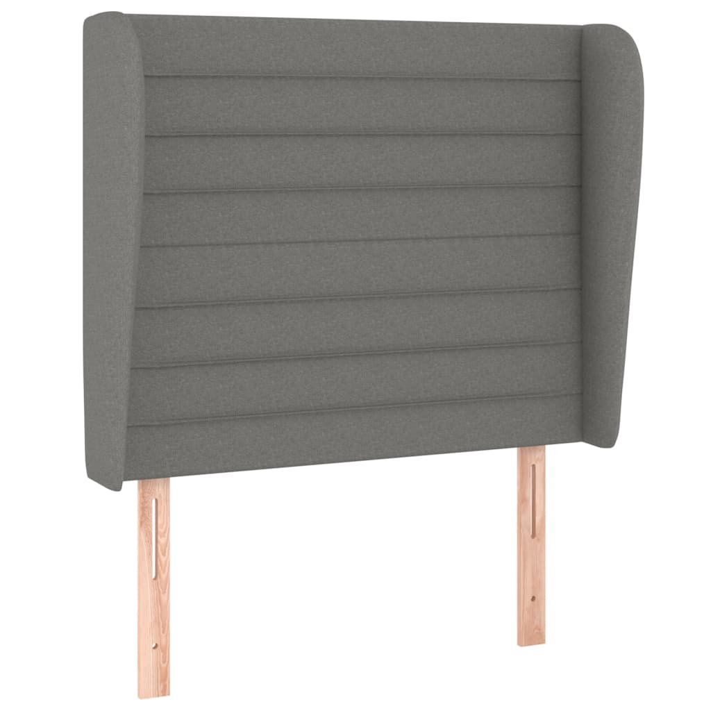 vidaXL Κρεβάτι Boxspring με Στρώμα Σκούρο Γκρι 90x200 εκ. Υφασμάτινο