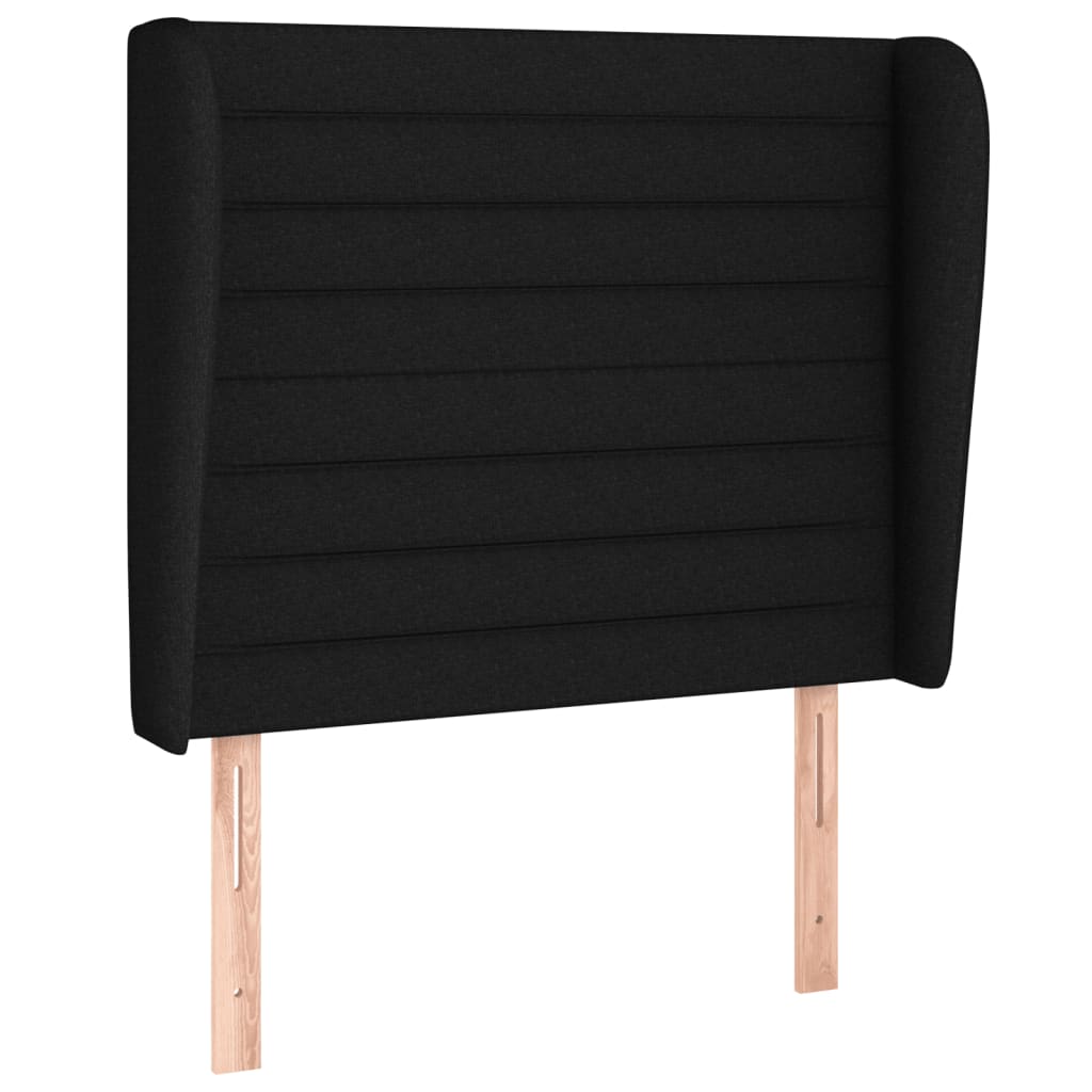 vidaXL Κρεβάτι Boxspring με Στρώμα Μαύρο 90x200 εκ. Υφασμάτινο