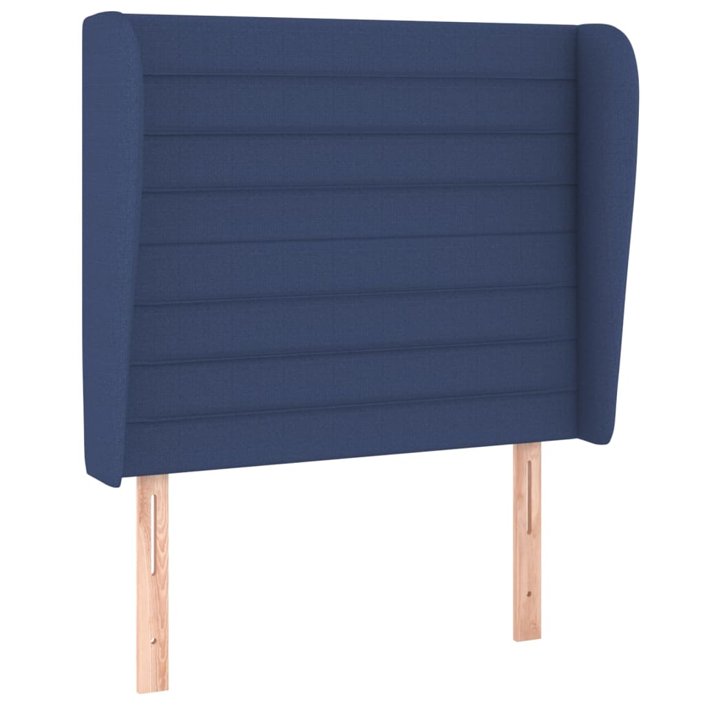 vidaXL Κρεβάτι Boxspring με Στρώμα Μπλε 90x200 εκ.Υφασμάτινο
