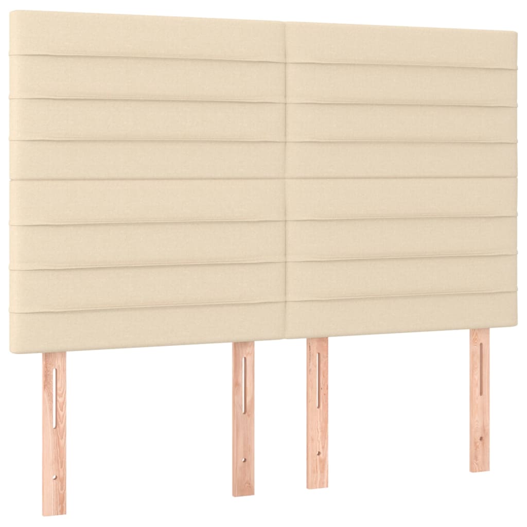 vidaXL Κρεβάτι Boxspring με Στρώμα Κρεμ 140x190 εκ. Υφασμάτινο