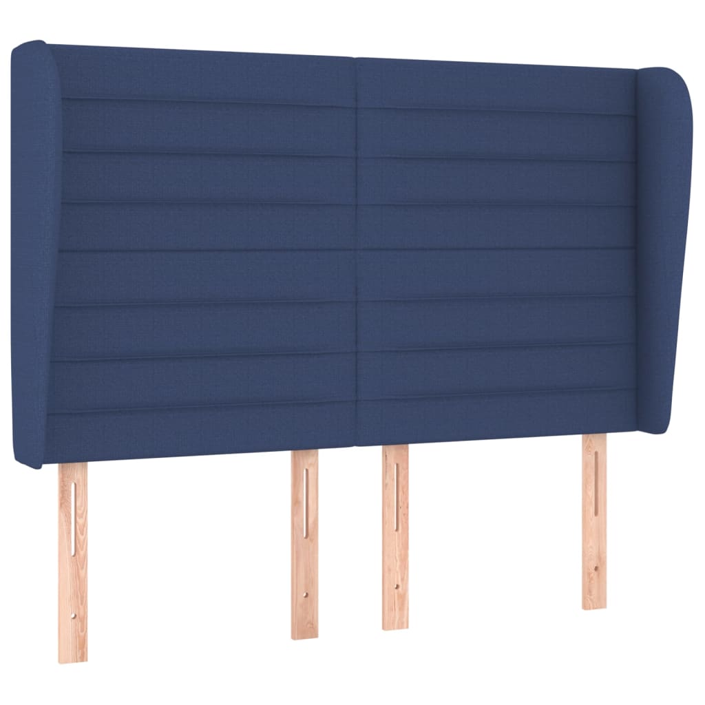 vidaXL Κρεβάτι Boxspring με Στρώμα Μπλε 140x190 εκ. Υφασμάτινο