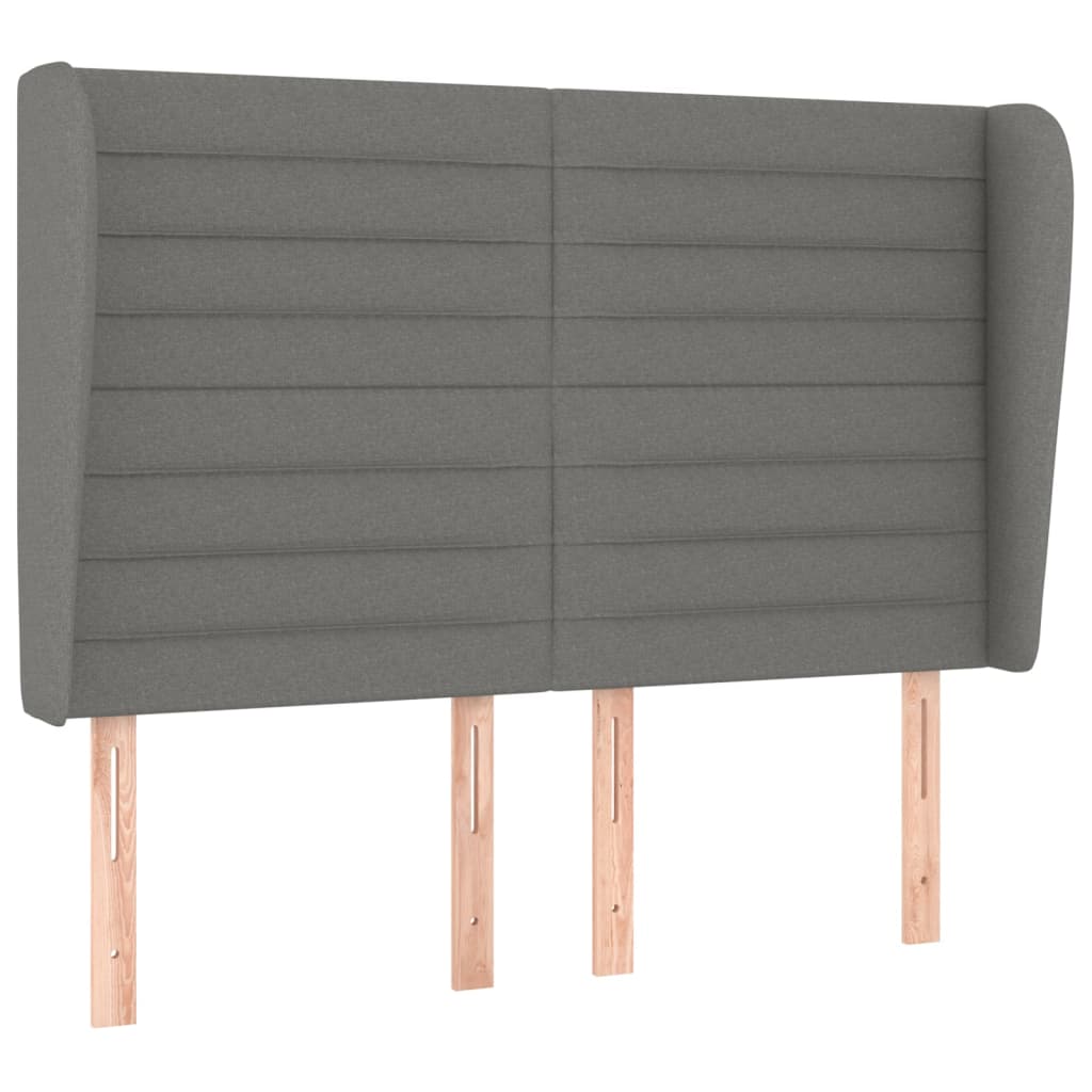 vidaXL Κρεβάτι Boxspring με Στρώμα Σκούρο Γκρι 140x200 εκ Υφασμάτινο