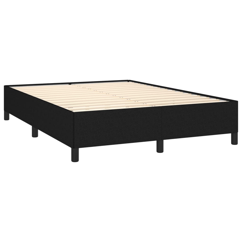 vidaXL Κρεβάτι Boxspring με Στρώμα Μαύρο 140x200 εκ. Υφασμάτινο