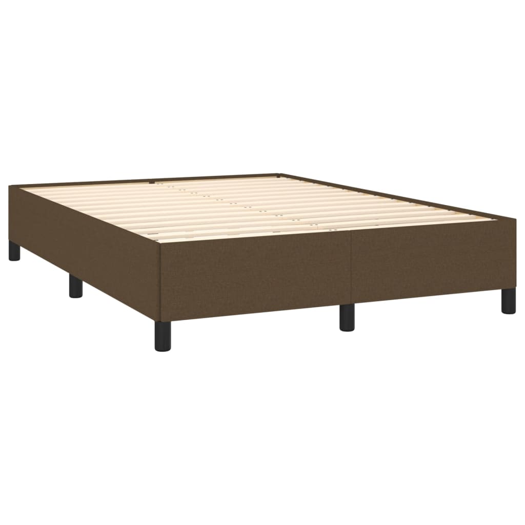 vidaXL Κρεβάτι Boxspring με Στρώμα Σκούρο Καφέ 140x200 εκ Υφασμάτινο
