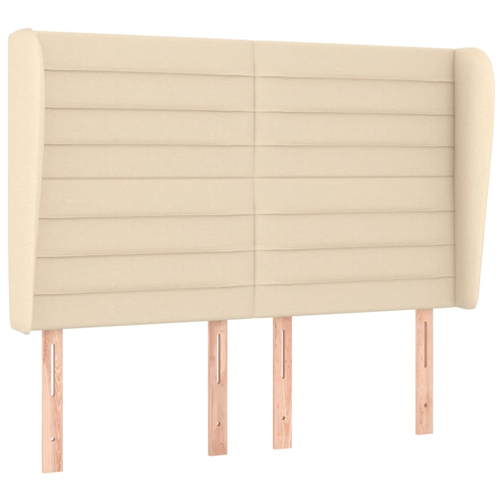 vidaXL Κρεβάτι Boxspring με Στρώμα Κρεμ 140x200 εκ. Υφασμάτινο