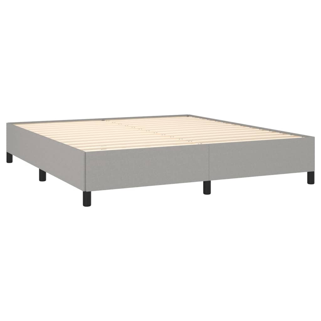 vidaXL Κρεβάτι Boxspring με Στρώμα Ανοιχτό Γκρι 180x200 εκ. Υφασμάτινο