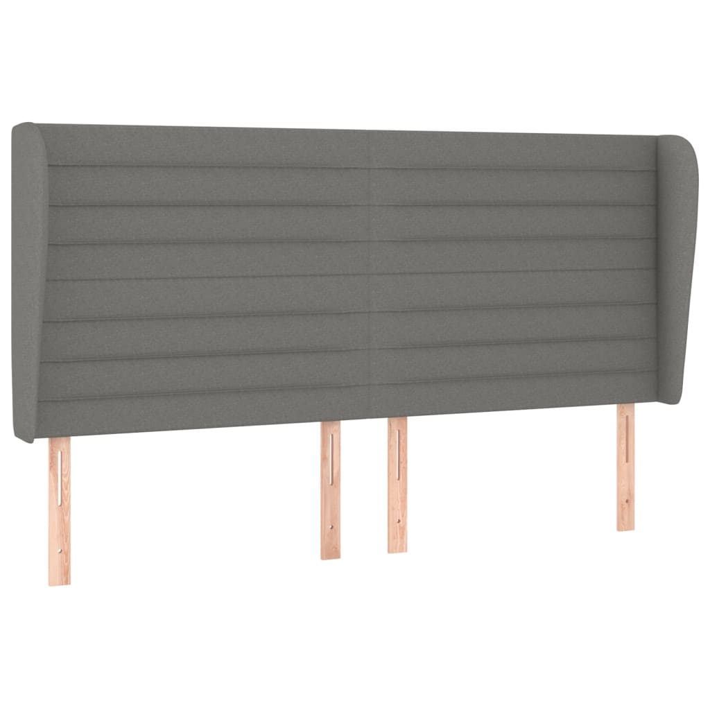 vidaXL Κρεβάτι Boxspring με Στρώμα Σκούρο Γκρι 180x200 εκ Υφασμάτιν