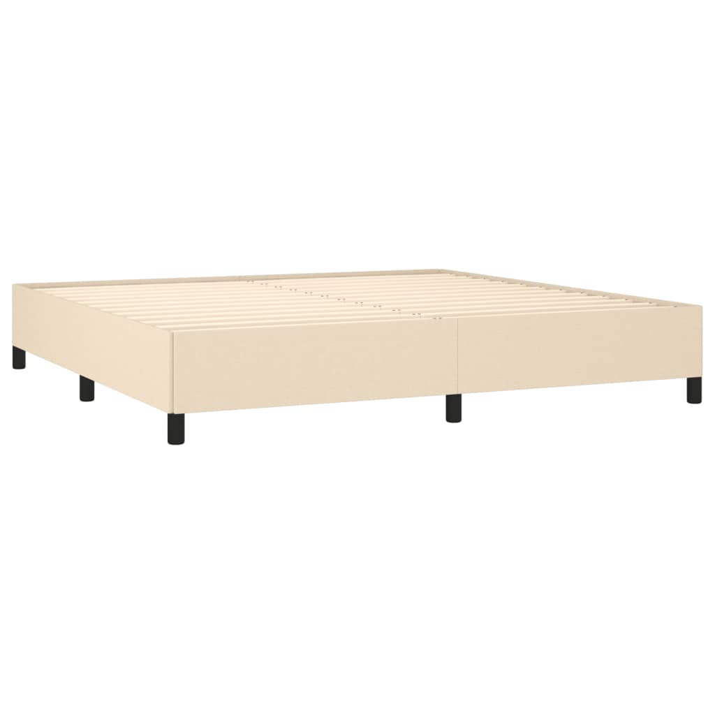 vidaXL Κρεβάτι Boxspring με Στρώμα Κρεμ 200x200 εκ. Υφασμάτινο