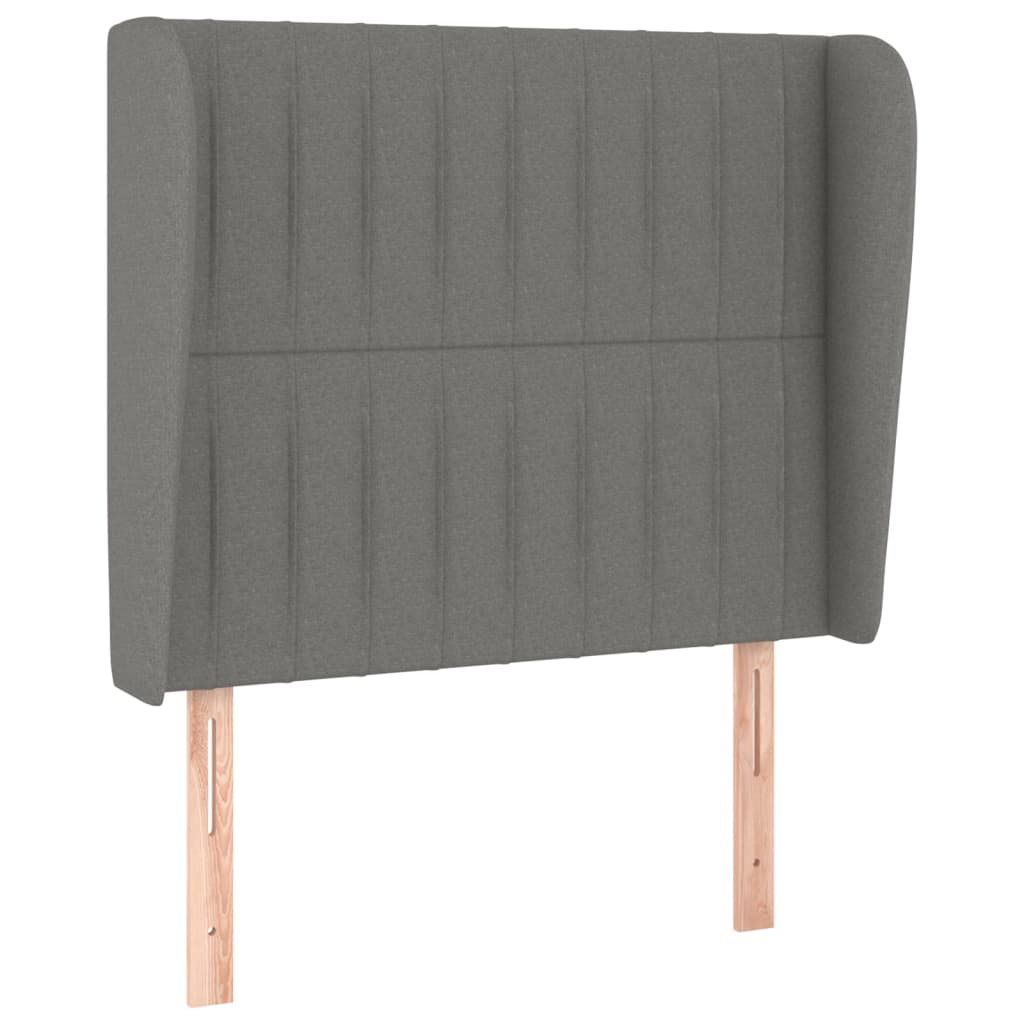 vidaXL Κρεβάτι Boxspring με Στρώμα Σκούρο Γκρι 90x190 εκ. Υφασμάτινο