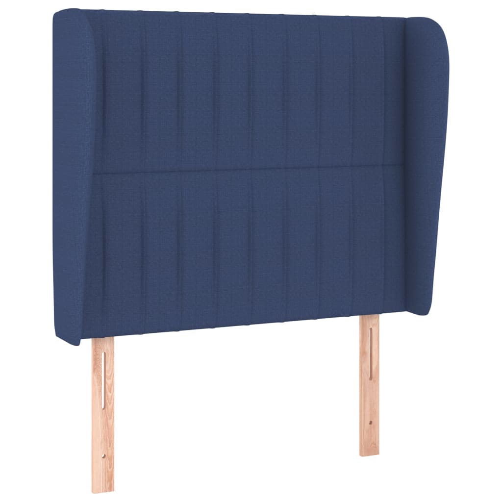 vidaXL Κρεβάτι Boxspring με Στρώμα Μπλε 90x190 εκ.Υφασμάτινο