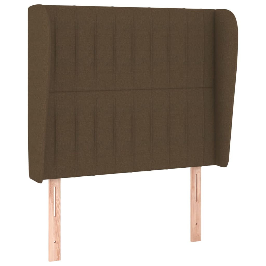 vidaXL Κρεβάτι Boxspring με Στρώμα Σκούρο Καφέ 90x200 εκ. Υφασμάτινο
