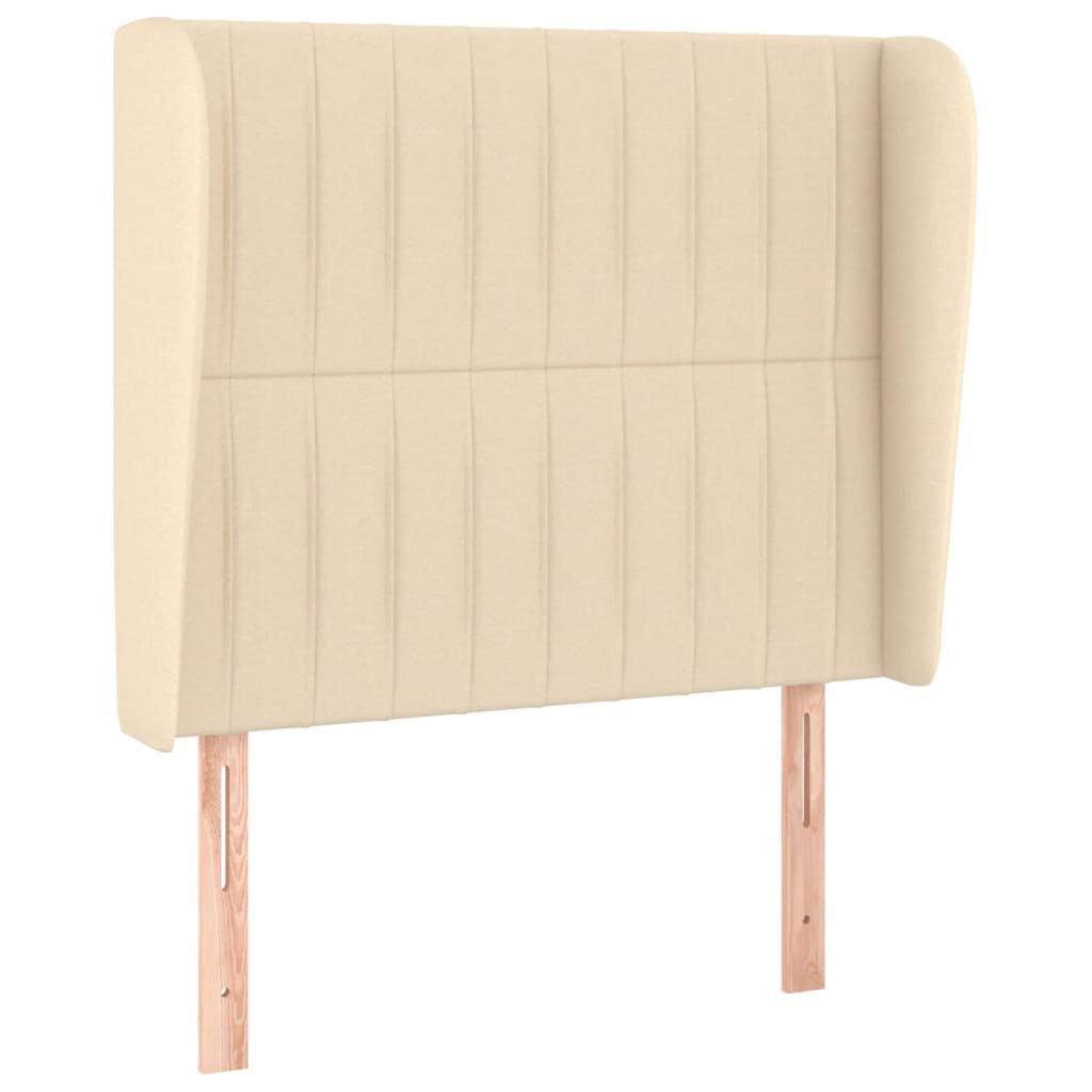 vidaXL Κρεβάτι Boxspring με Στρώμα Κρεμ 90x200 εκ.Υφασμάτινο