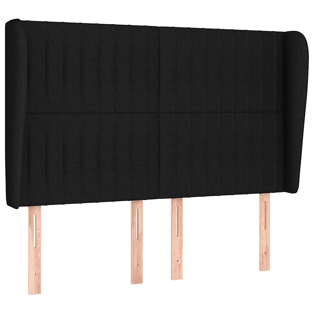 vidaXL Κρεβάτι Boxspring με Στρώμα Μαύρο 140x190 εκ. Υφασμάτινο