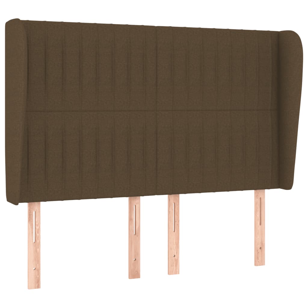 vidaXL Κρεβάτι Boxspring με Στρώμα Σκούρο Καφέ 140x190 εκ. Υφασμάτινο
