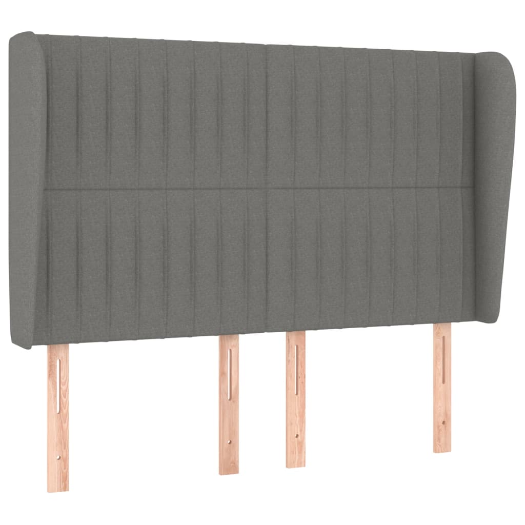 vidaXL Κρεβάτι Boxspring με Στρώμα Σκούρο Γκρι 140x200 εκ Υφασμάτινο