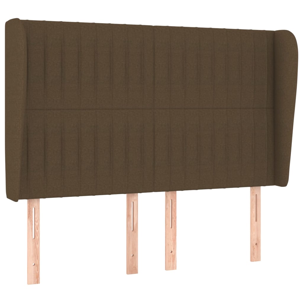 vidaXL Κρεβάτι Boxspring με Στρώμα Σκούρο Καφέ 140x200 εκ Υφασμάτινο