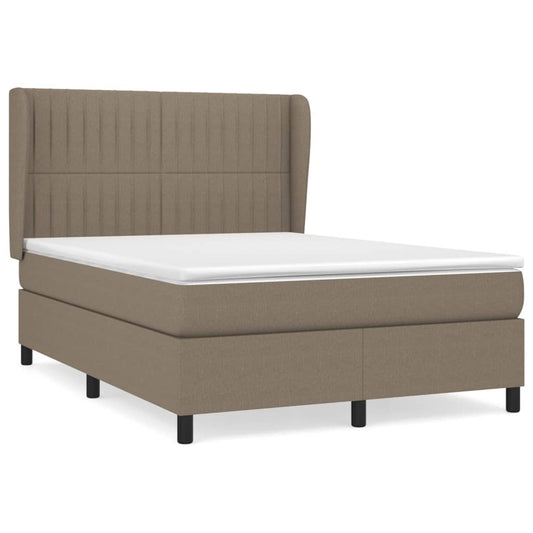 vidaXL Κρεβάτι Boxspring με Στρώμα Taupe 140x200 εκ. Υφασμάτινο