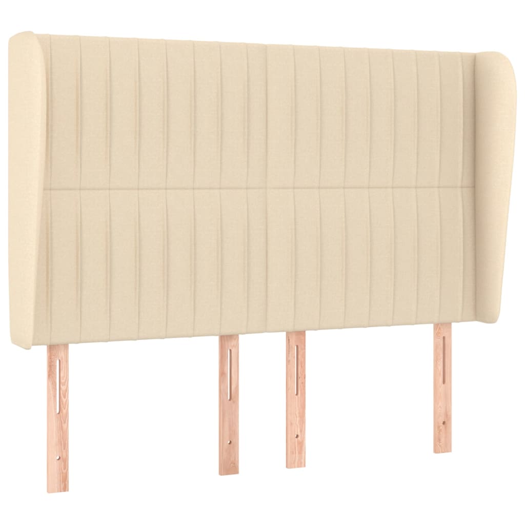 vidaXL Κρεβάτι Boxspring με Στρώμα Κρεμ 140x200 εκ. Υφασμάτινο
