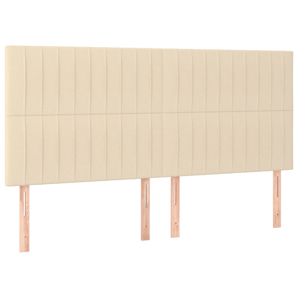vidaXL Κρεβάτι Boxspring με Στρώμα Κρεμ 200x200 εκ. Υφασμάτινο