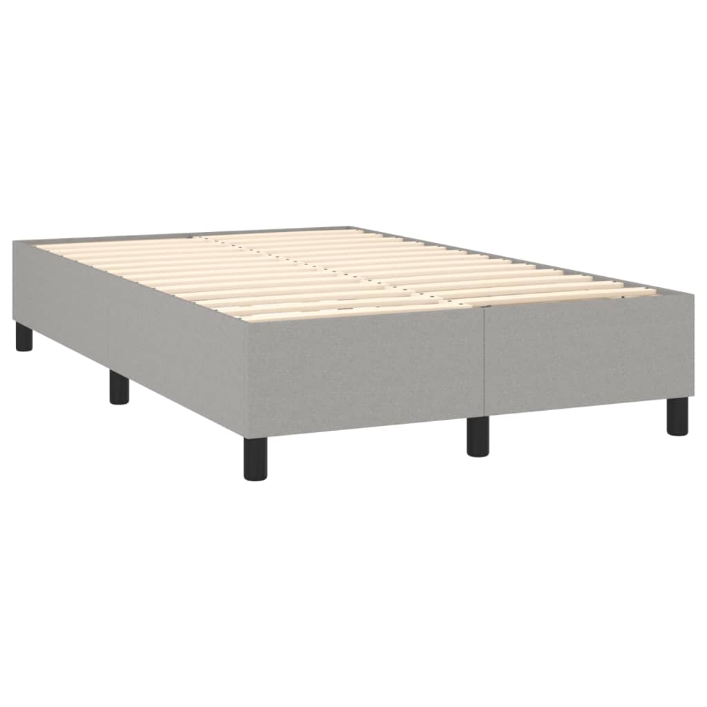 vidaXL Κρεβάτι Boxspring με Στρώμα Ανοιχτό Γκρι 140x190 εκ. Υφασμάτινο