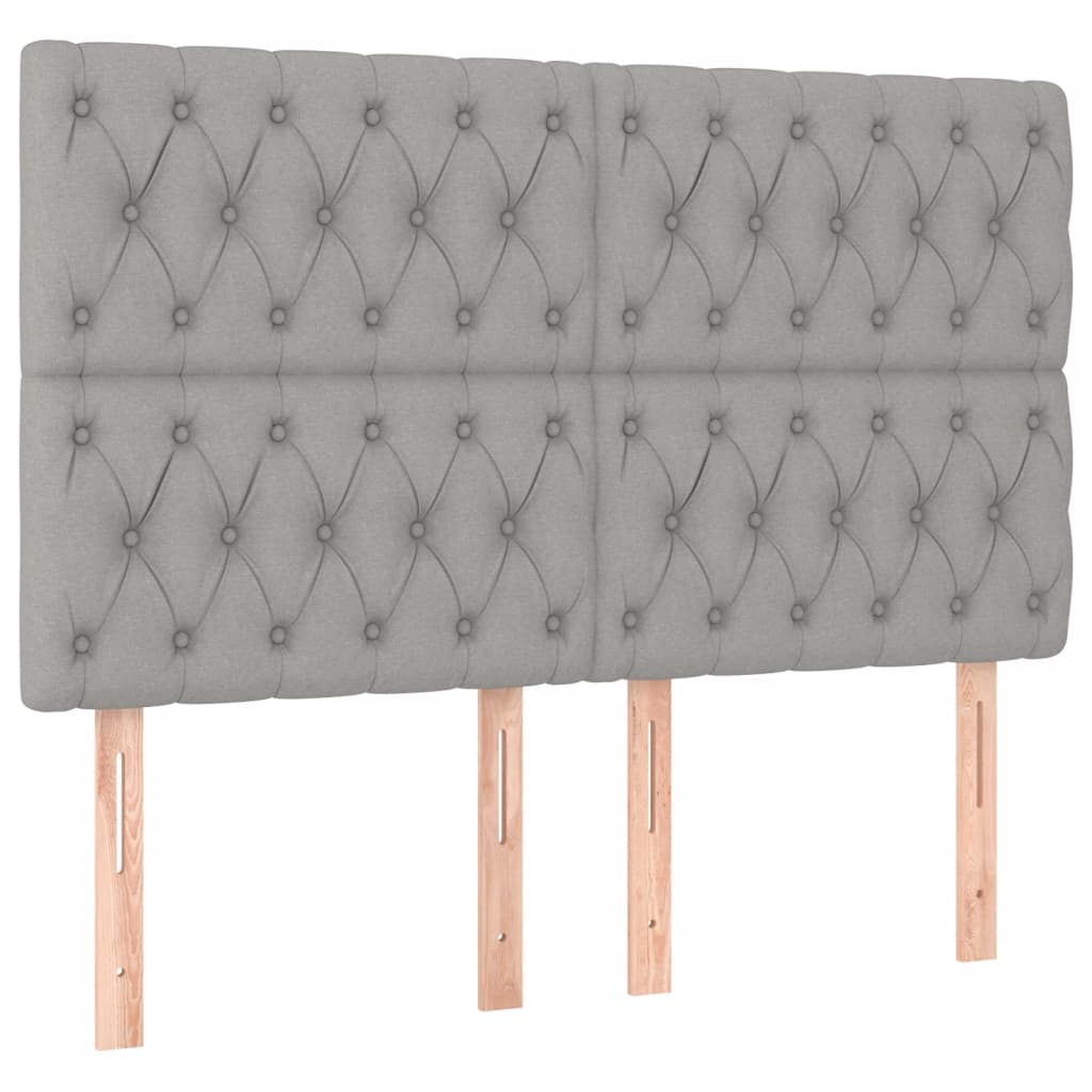 vidaXL Κρεβάτι Boxspring με Στρώμα Ανοιχτό Γκρι 140x190 εκ. Υφασμάτινο