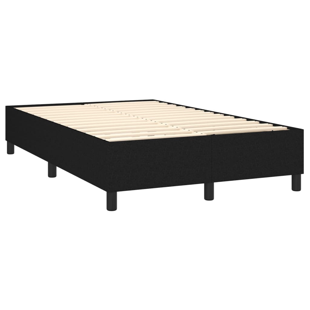 vidaXL Κρεβάτι Boxspring με Στρώμα Μαύρο 140x190 εκ. Υφασμάτινο