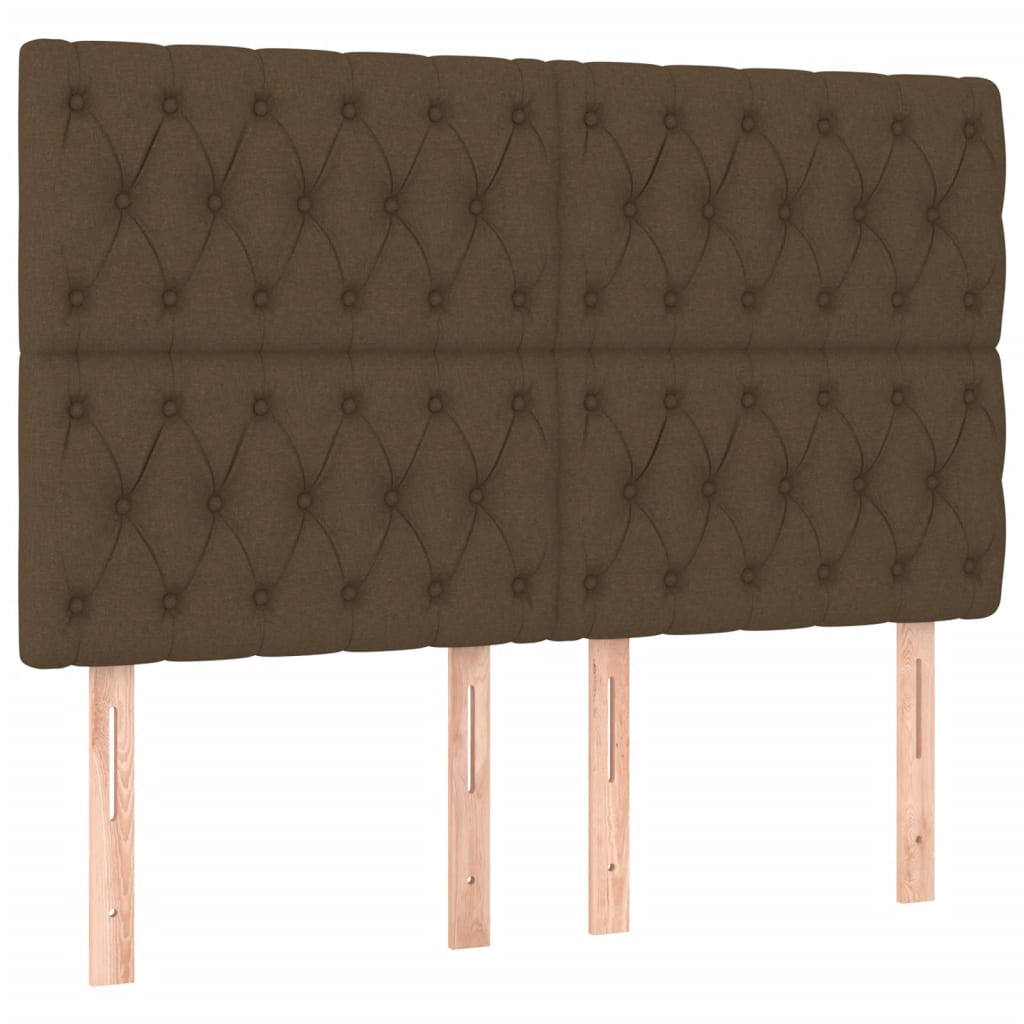 vidaXL Κρεβάτι Boxspring με Στρώμα Σκούρο Καφέ 140x190 εκ. Υφασμάτινο