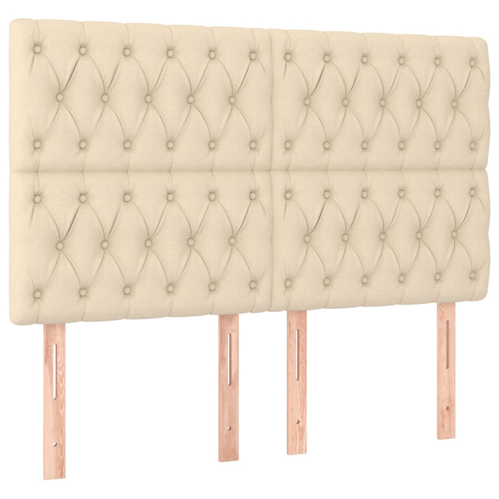 vidaXL Κρεβάτι Boxspring με Στρώμα Κρεμ 140x200 εκ. Υφασμάτινο
