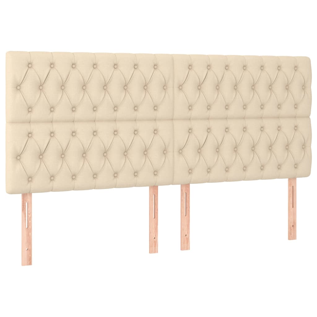 vidaXL Κρεβάτι Boxspring με Στρώμα Κρεμ 200x200 εκ. Υφασμάτινο