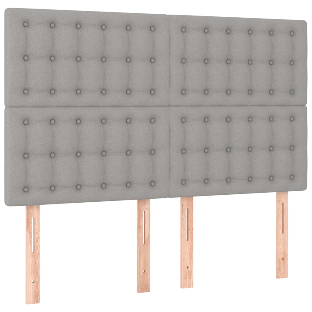 vidaXL Κρεβάτι Boxspring με Στρώμα Ανοιχτό Γκρι 140x190 εκ. Υφασμάτινο