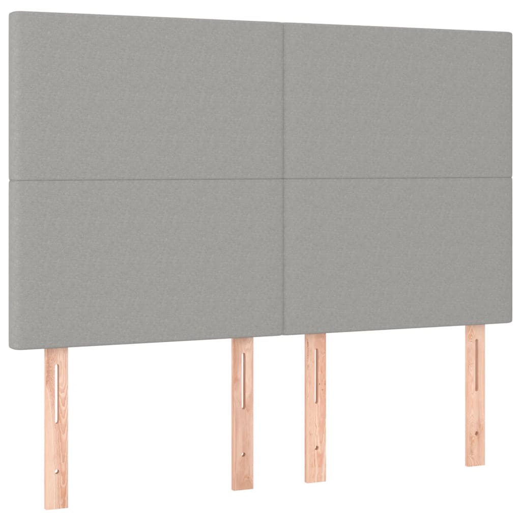 vidaXL Κρεβάτι Boxspring με Στρώμα Ανοιχτό Γκρι 140x190 εκ. Υφασμάτινο