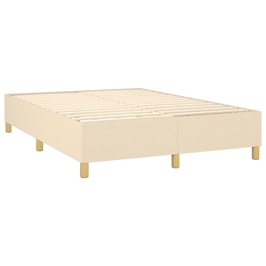vidaXL Κρεβάτι Boxspring με Στρώμα Κρεμ 140x190 εκ. Υφασμάτινο