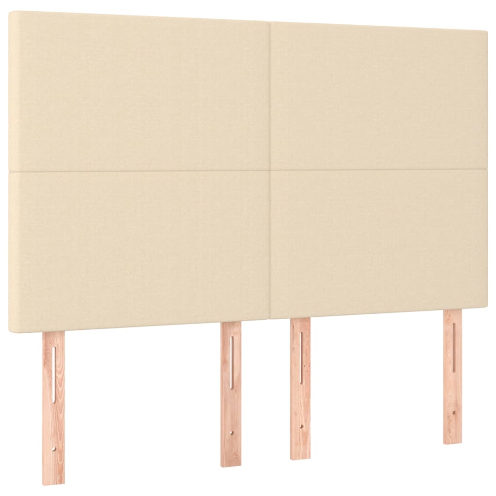 vidaXL Κρεβάτι Boxspring με Στρώμα Κρεμ 140x190 εκ. Υφασμάτινο
