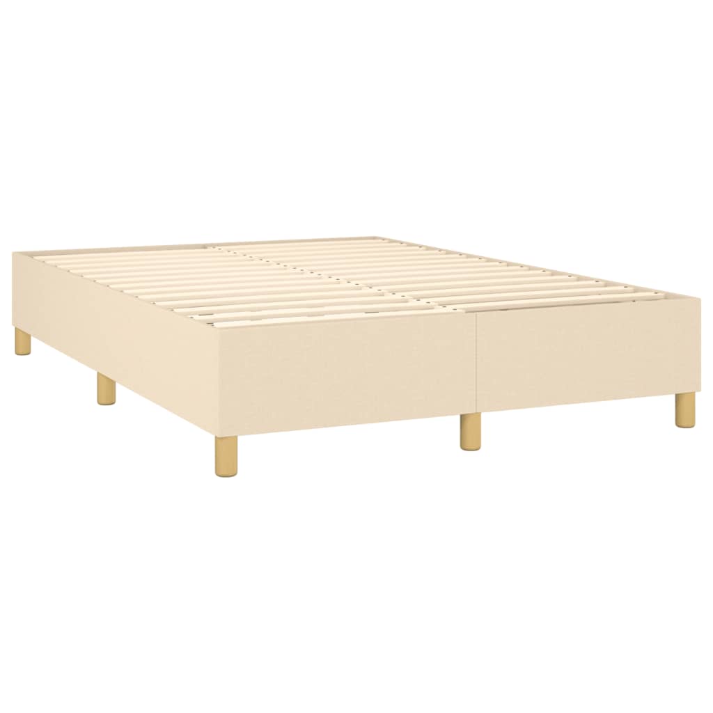 vidaXL Κρεβάτι Boxspring με Στρώμα Κρεμ 140x200 εκ. Υφασμάτινο