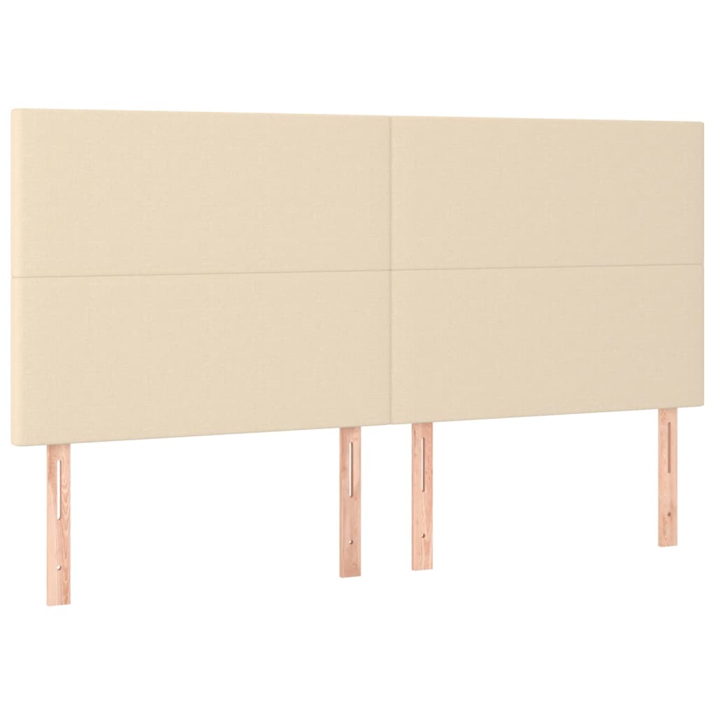 vidaXL Κρεβάτι Boxspring με Στρώμα Κρεμ 200x200 εκ. Υφασμάτινο