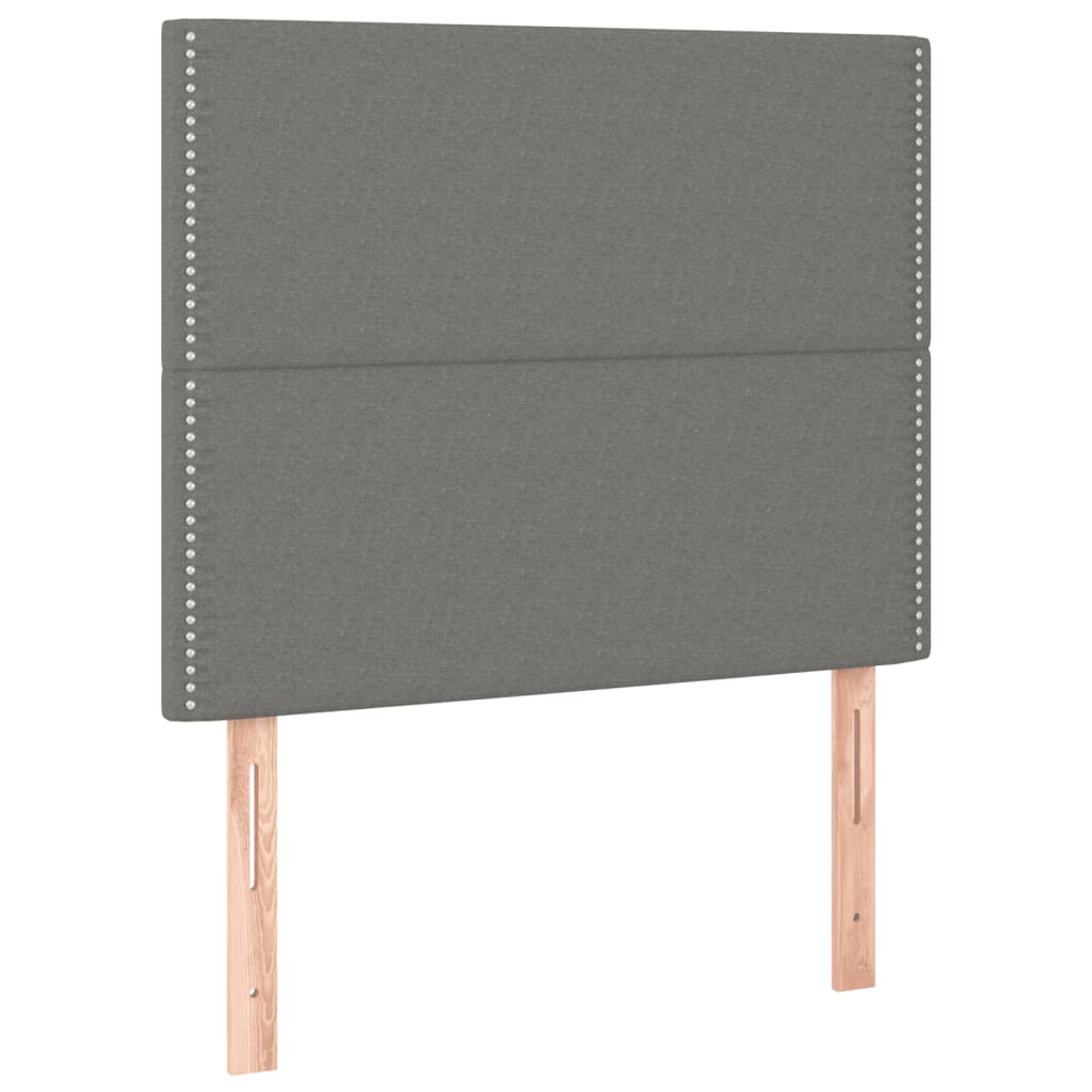 vidaXL Κρεβάτι Boxspring με Στρώμα Σκούρο Γκρι 100x200 εκ. Υφασμάτινο