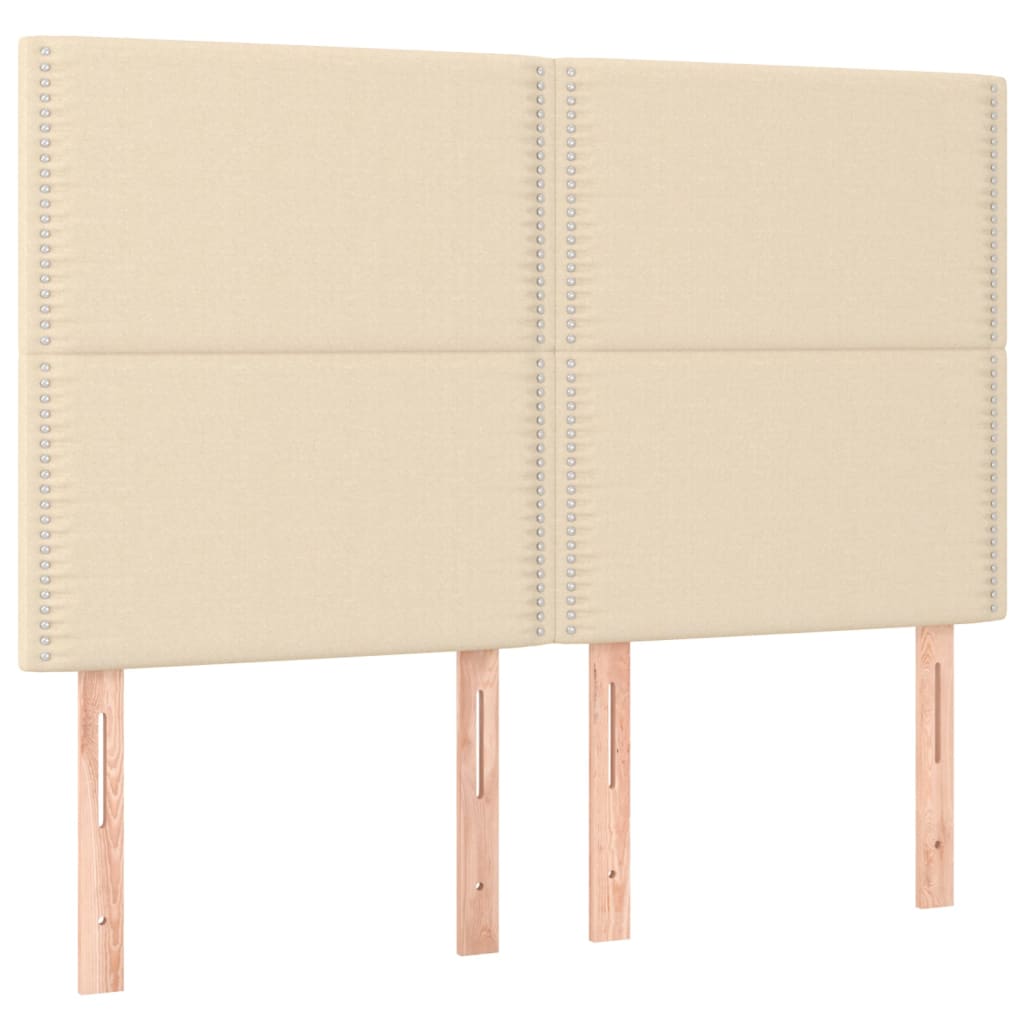 vidaXL Κρεβάτι Boxspring με Στρώμα Κρεμ 140x190 εκ. Υφασμάτινο