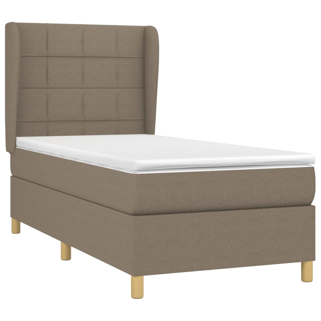 vidaXL Κρεβάτι Boxspring με Στρώμα Taupe 80x200 εκ. Υφασμάτινο