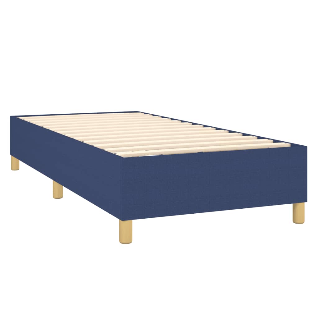 vidaXL Κρεβάτι Boxspring με Στρώμα Μπλε 90x200 εκ.Υφασμάτινο
