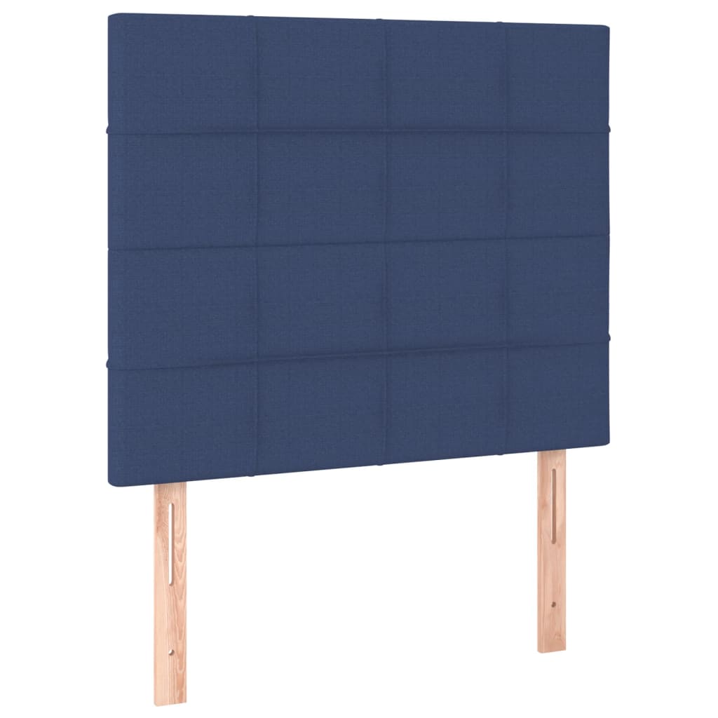 vidaXL Κρεβάτι Boxspring με Στρώμα Μπλε 90x200 εκ.Υφασμάτινο