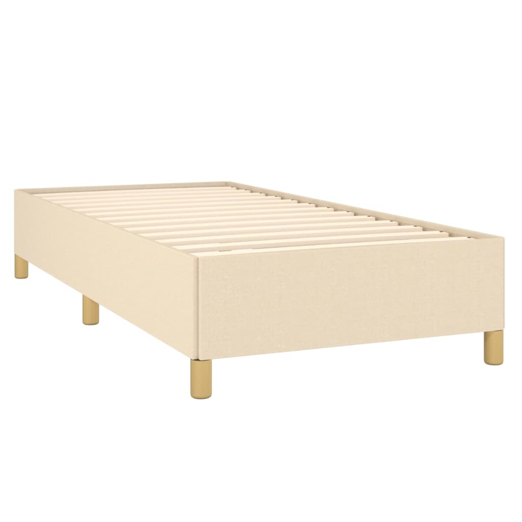 vidaXL Κρεβάτι Boxspring με Στρώμα Κρεμ 100 x 200 εκ. Υφασμάτινο