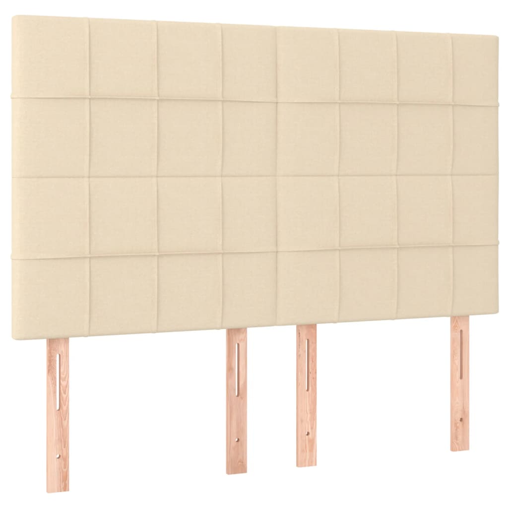 vidaXL Κρεβάτι Boxspring με Στρώμα Κρεμ 140x190 εκ. Υφασμάτινο