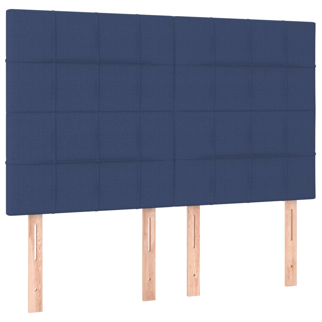 vidaXL Κρεβάτι Boxspring με Στρώμα Μπλε 140x190 εκ. Υφασμάτινο