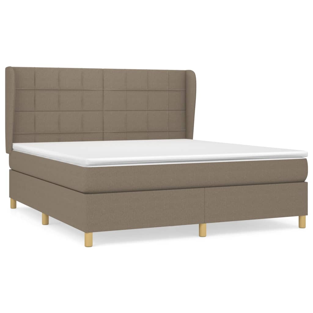 vidaXL Κρεβάτι Boxspring με Στρώμα Taupe 180x200 εκ. Υφασμάτινο