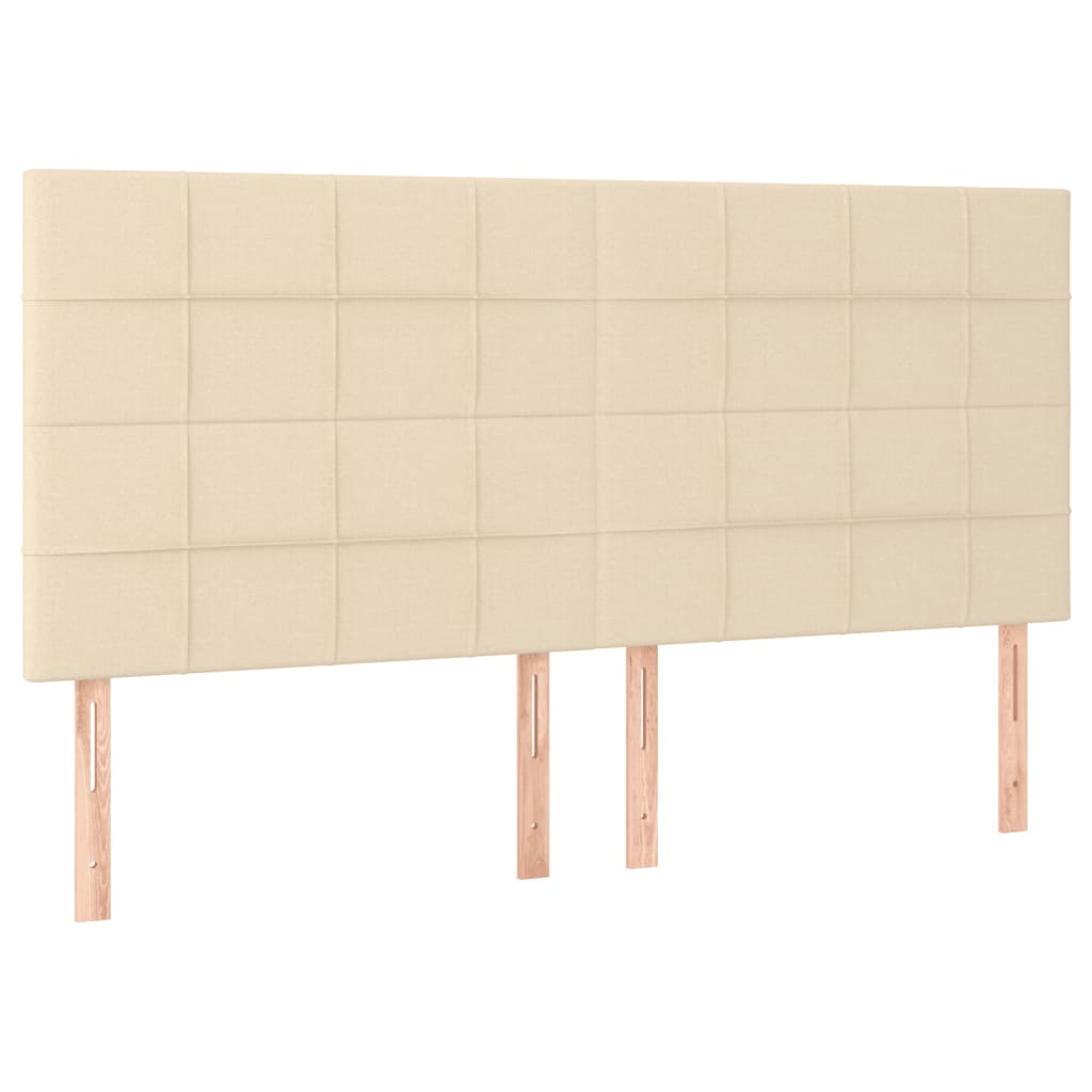 vidaXL Κρεβάτι Boxspring με Στρώμα Κρεμ 200x200 εκ. Υφασμάτινο