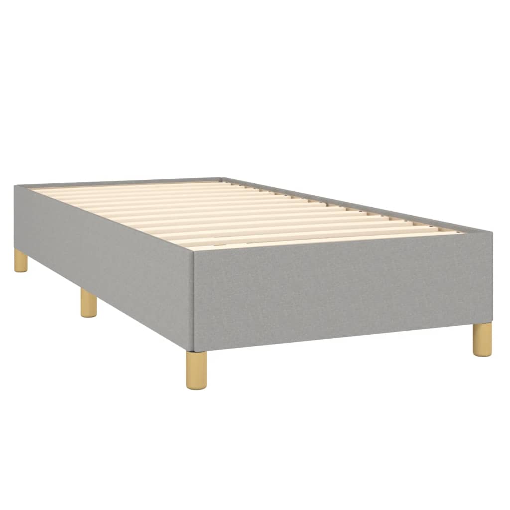 vidaXL Κρεβάτι Boxspring με Στρώμα Ανοιχτό Γκρι 90x190 εκ. Υφασμάτινο