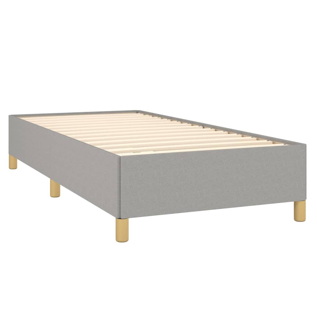 vidaXL Κρεβάτι Boxspring με Στρώμα Ανοιχτό Γκρι 90x200 εκ. Υφασμάτινο